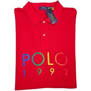 NWT Polo Ralph Lauren Polo Shirt Mens 3XLT Red Casual Preppy Spell Out Big Tall